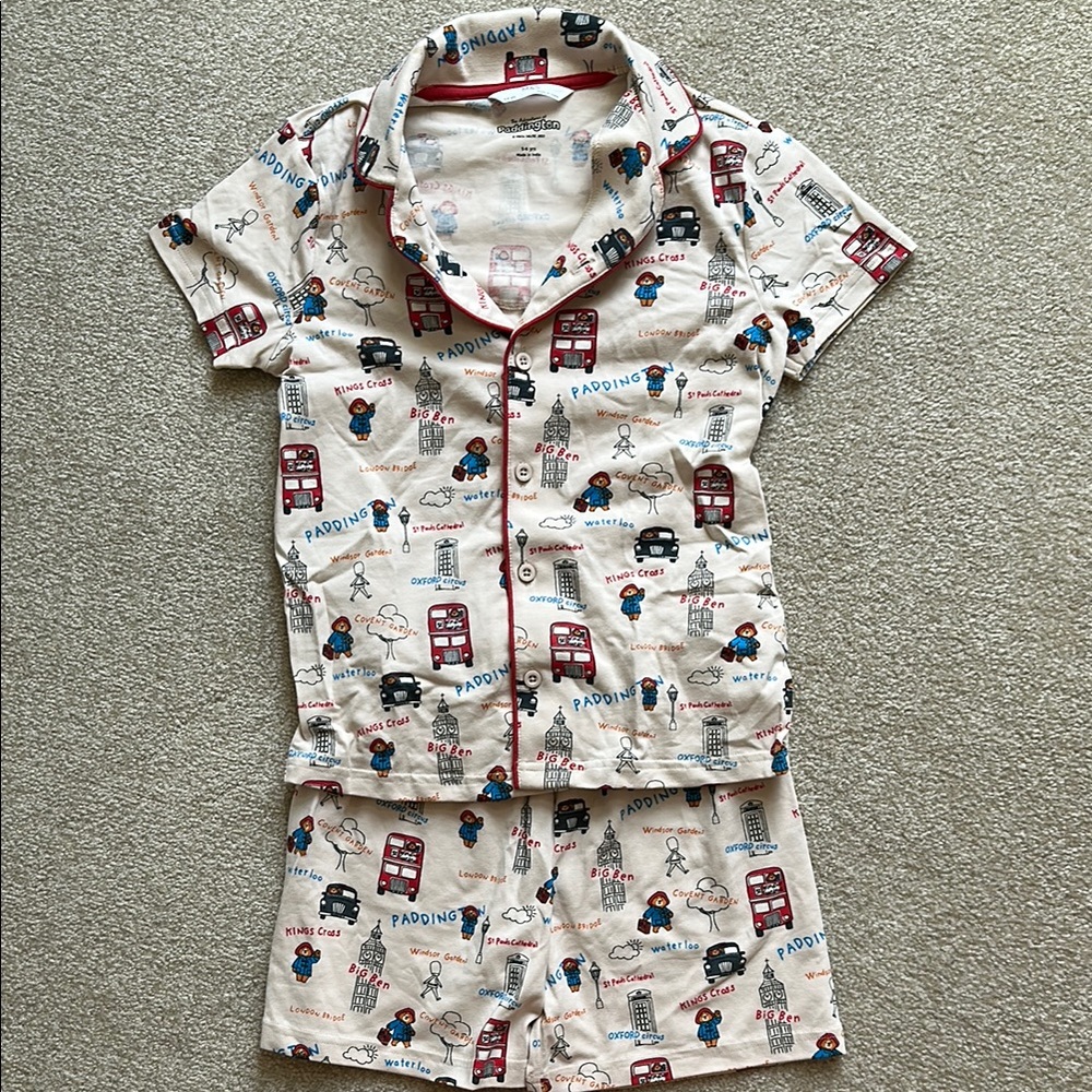 Marks & Spencer White and Red Pajama Set with Fun Print